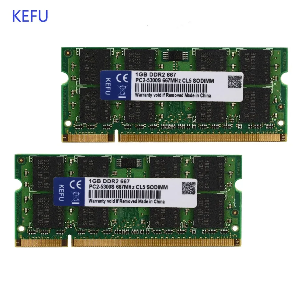 

2GB 2PCS 1GB DDR2 667 667MHz 2RX8 PC2-5300s 200Pin Laptop Notebook Non ECC SODIMM Memory RAM