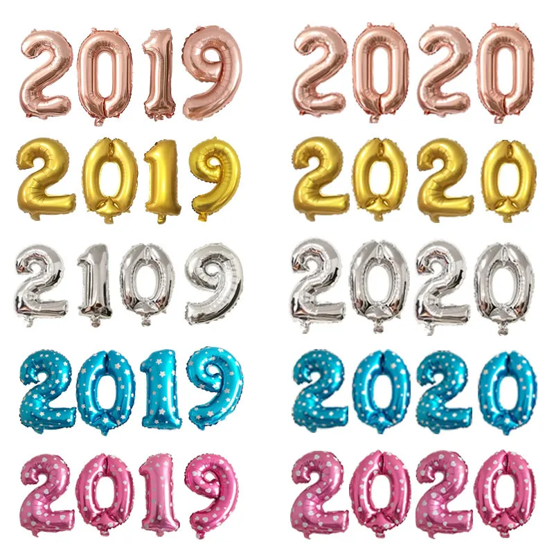 Chicinlife 4 шт. 16 дюймов розовое золото номер 2019 2020 фольгированные воздушные шары