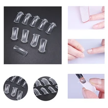 100 pièces/boîte artificielle faux Nail Art système forme conseils clairs Salon outils ensemble Art conseils couverture complète manucure + boîte à bijoux