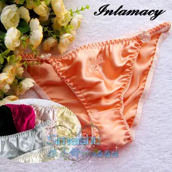 Hot-selling fashion sexy 100% nutural silk panties women's thong t briefs 1