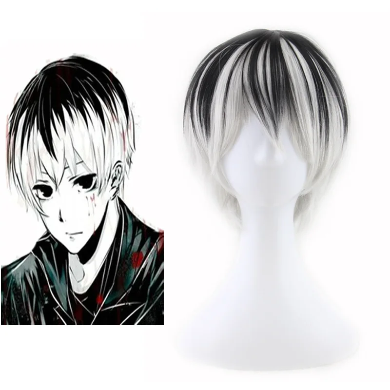 

Tokyo Ghoul Haise Sasaki Cosplay Wigs 28cm Short Synthetic Hair Perucas Cosplay Wig+wig cap