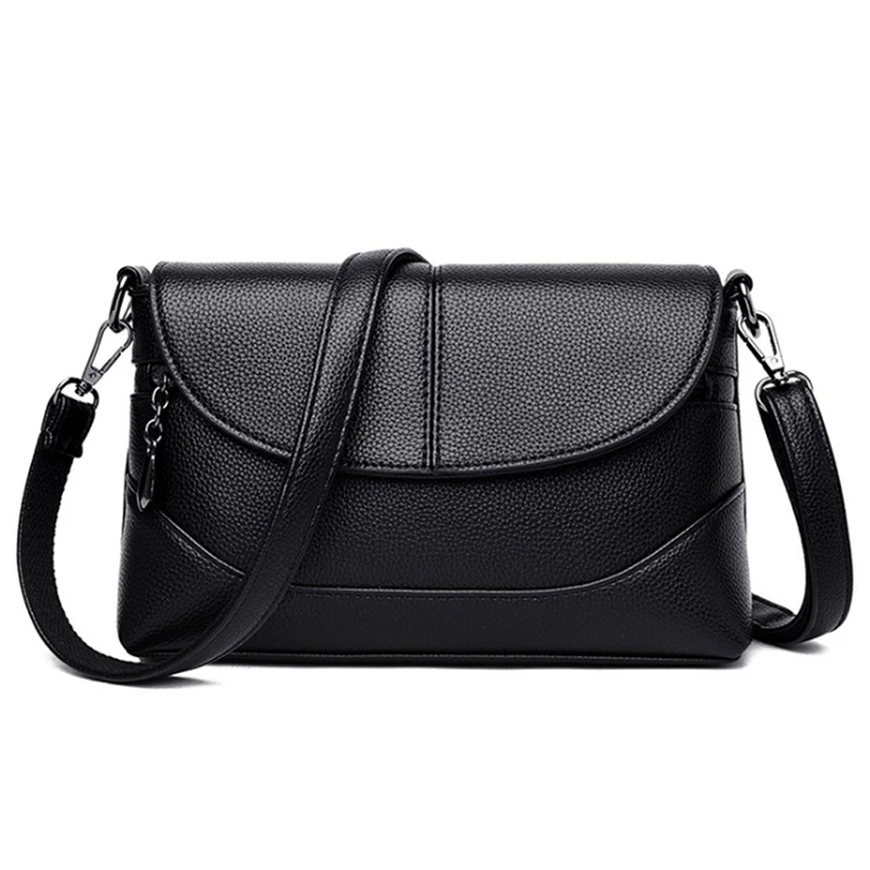 

ABDB-Litchi Soft Leather Handbags Shoulder Sling Soft Leather Bag Fashion Simple Shoulder Diagonal Bag