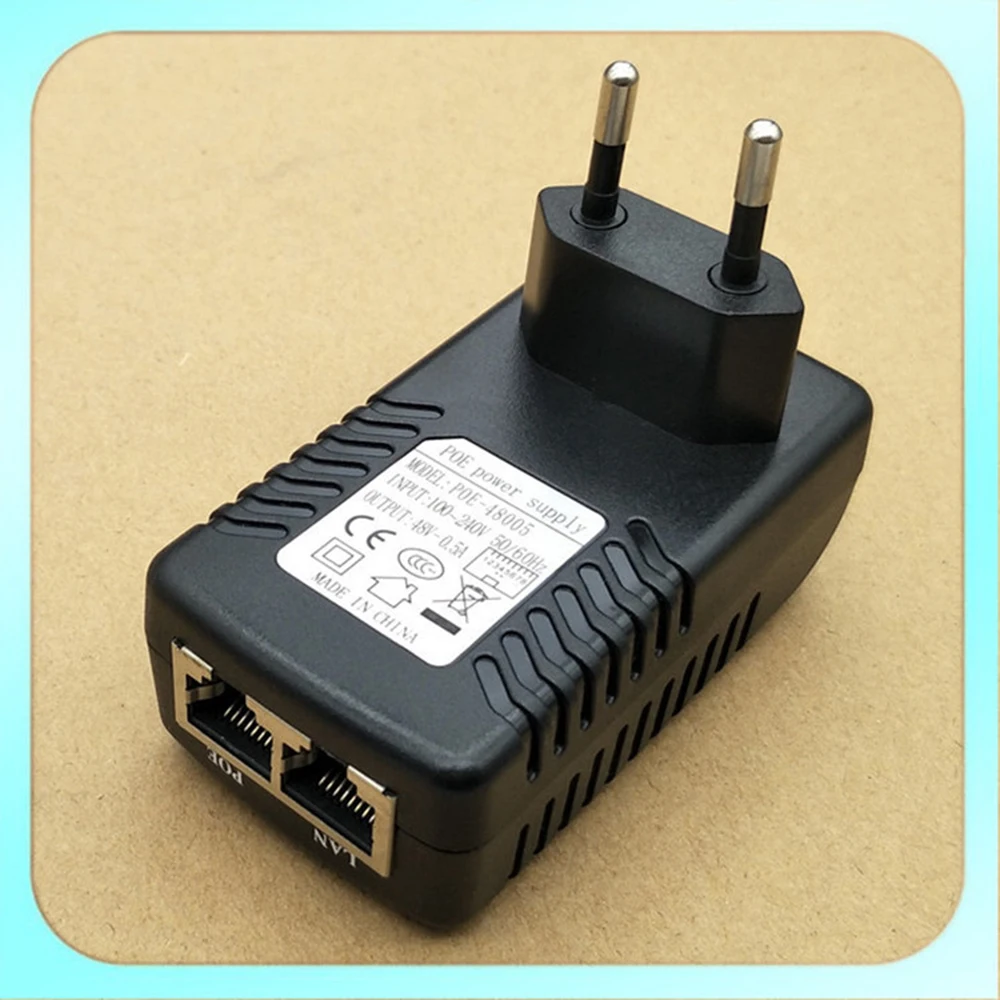 Источник питания от сети Ethernet 12 V/24 v/48 V 0.5A POE Мощность адаптер-форсунка Voor IP видео Камеры Скрытого видеонаблюдения 802.3af штепсельная вилка