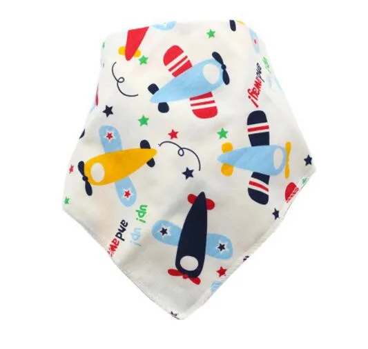 

New 100% cotton newborn saliva towel 40*27*27cm triangle towel cartoon pattern double button child turban bib towel soft no fade