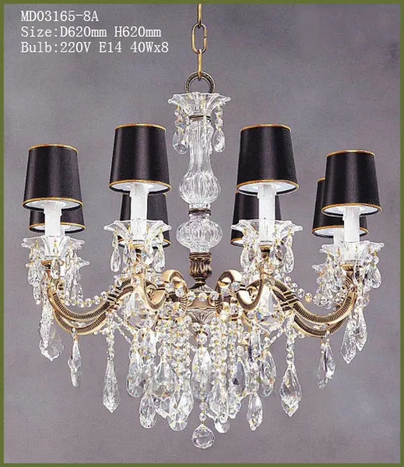 Cheap Modern Crystal Chandeliers with black lampshade home used MD03165