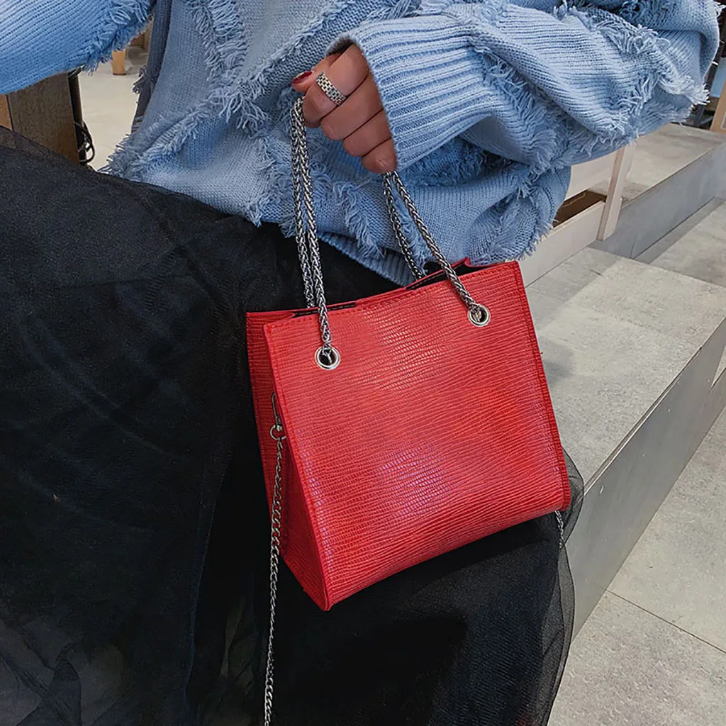 Женская модная дикая однотонная сумка на цепочке, Женские Простые универсальные сумки на плечо# YL