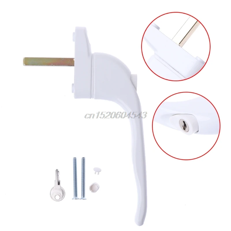 

UPVC White Universal Espag Window Handle - Key Locking For Double Glazing R25 Drop ship