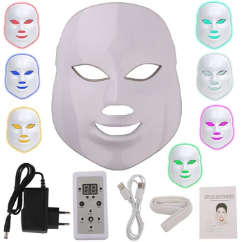 

2019 Upgraded 7 Colors Light Photon LED Facial Mask Skin PDT Skin Rejuvenation Anti Acne Wrinkle Removal Therapy Beauty Salon