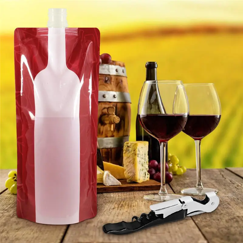 

New Foldable Reusable Portable Wine Bottle Bag Wine Bag Unbreakable Flask Travel Gear Accessories Bag Party Decoration