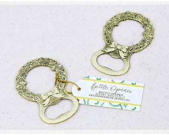 

Retro golden wreath beer bottle opener wedding favors and gifts wen6111