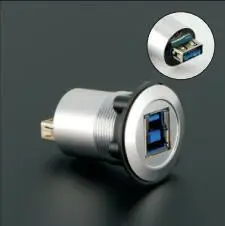 

22mm mounting diameter metal USB3.0 Female B to Female A with silver surface