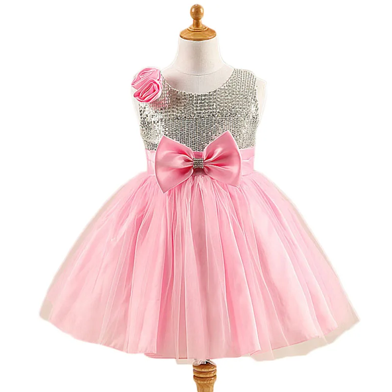 Baby Girls Dress Summer Wedding Formal Banquet Party Princess Dress Bow