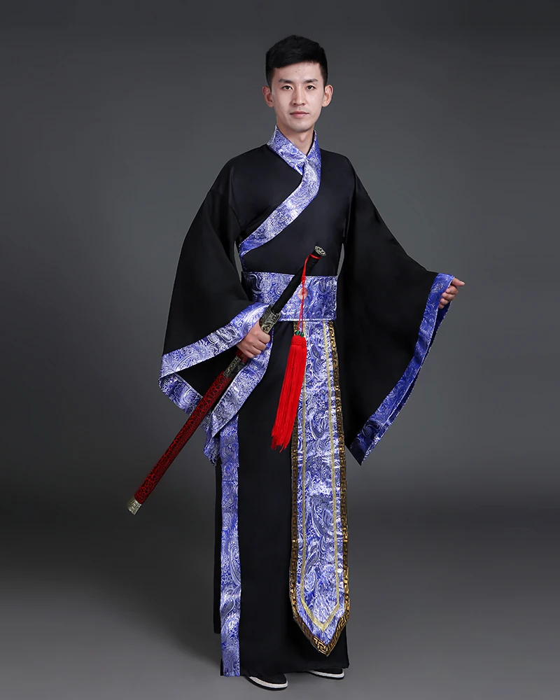 Ancient Chinese Costume Men Stage Performance Outfit for Dynasty Men Hanfu Costume Satin Robe Chinese Traditional Dress Men -