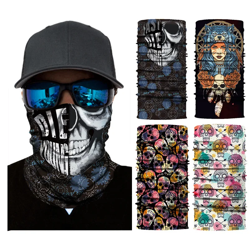 

Salt Armour Skull Face Mask Shield Protective Balaclava Bandana MicroFiber Tube Neck Warmer scary mask