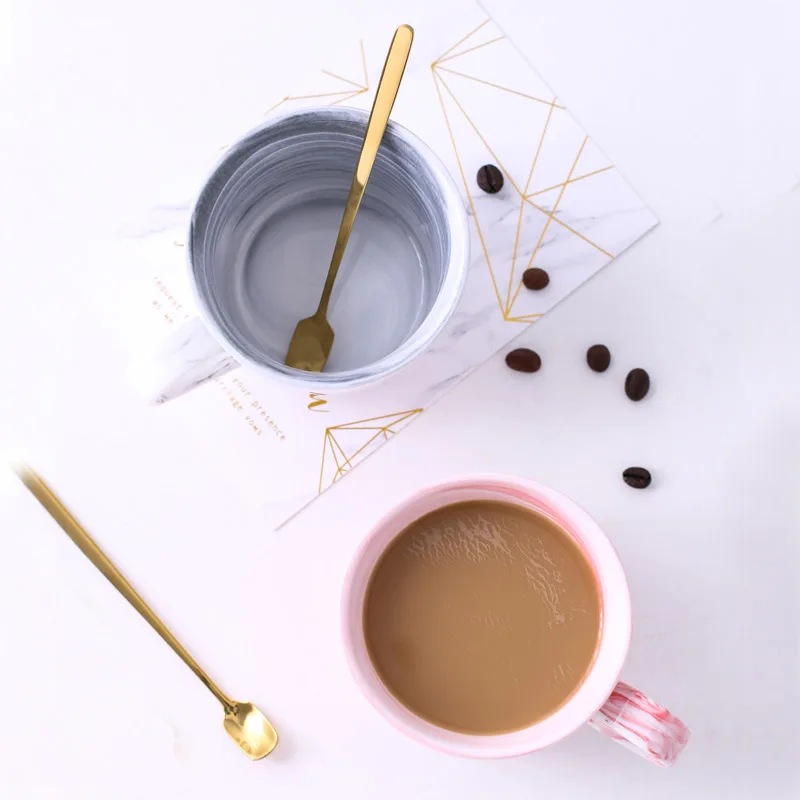 Шикарная мраморная керамика кружки пара подарок любовника утренняя кружка розовый серый синий фарфоровая, для молока кофе чай чашка для завтрака приборы для напитков