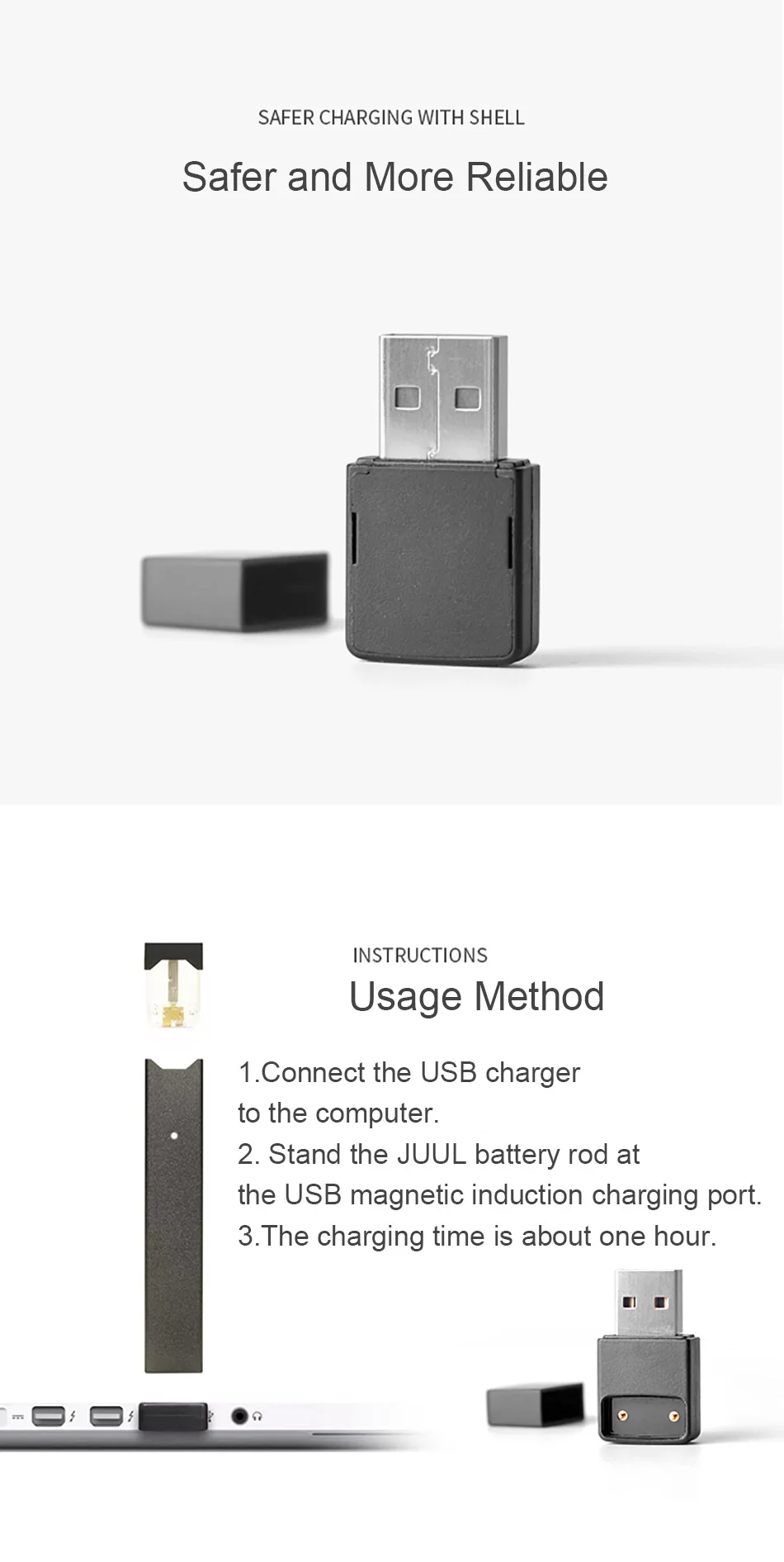 Оригинальное зарядное устройство USB Магнитная зарядная головка для JUUL зарядное устройство плоская электронная сигарета двойной порт USB для JUUL Vape ручка зарядное устройство