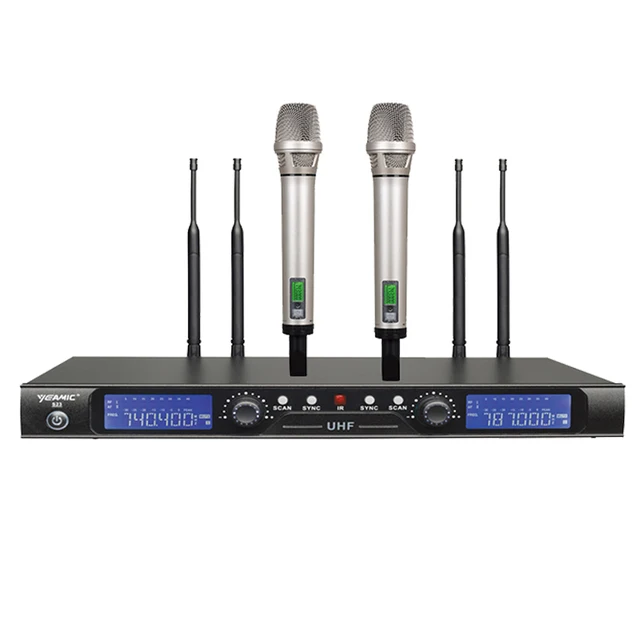 $US $399.00 S500 Auto scan frequency wireless microphone 500m operation distance UHF receiver IR ID Dual  UHF wireless microphone