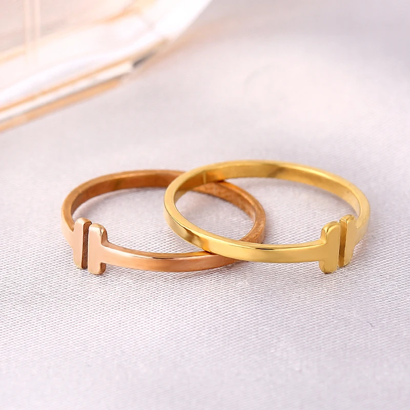 Italina Rigant, Брендовое модное кольцо, настоящее, 14KGP, с открывающейся буквой, Т-образное, Золотое кольцо, ювелирное изделие JR2040