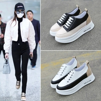 2018 Spring New Thick Platform Casual Wild Korean White Shoes Female Flat Canvas 2018 Spring New Thick Platform Casual Wild Korean White Shoes Female Flat Canvas