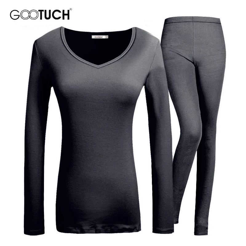 Winter Womens Long Johns Set Thermal Underwear Modal Women Plus Size Underwear Set V Neck