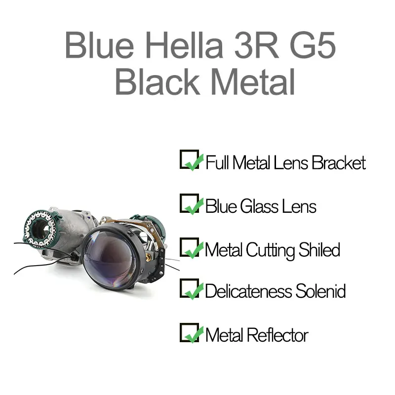 ROYALIN Bi Xenon для Blue Hella 3R G5 Черный Автомобильный стайлинг фары проектор