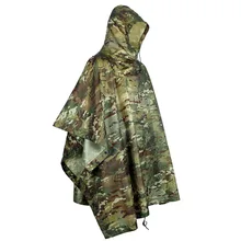 Многофункциональный дождевик, камуфляж, охотничий Ripstop, светильник, дождевик, переносное пончо, ПУ, водонепроницаемый дождевик с капюшоном для кемпинга