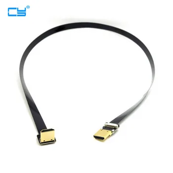 

FPV HDMI Type A Male to Down Angled 90 Degree HDMI Male HDTV FPC Flat Cable for Multicopter Aerial Photography