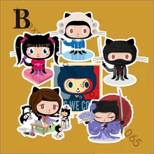 6 шт./партия Аниме Github Octocat наклейка для автомобиля ноутбук багаж скейтборд мотоцикл сноуборд чехол для телефона Наклейка s