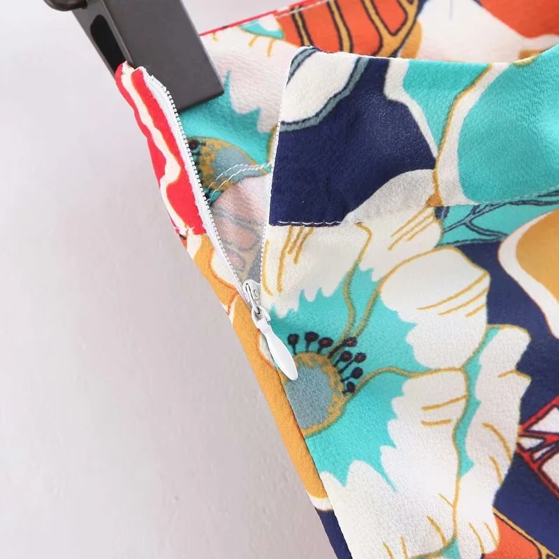 VOGUEIN новые женские летние цветной принт с цветочным рисунком Асимметричная пляжная миди юбка оптом