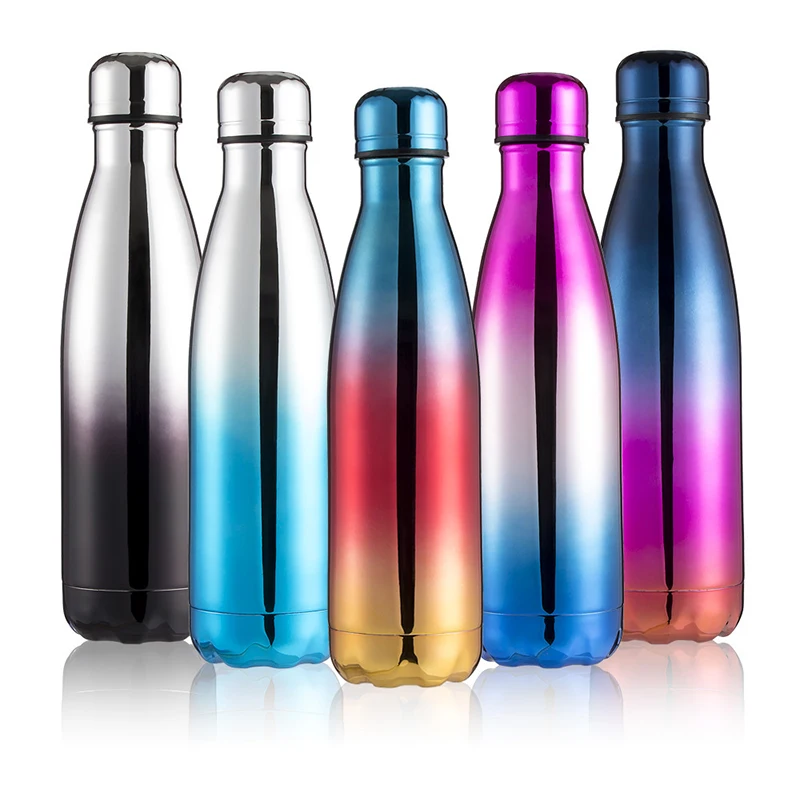 

500ML Colorful Water Bottle Stainless Steel Thermos Bottle Drinkware Tour Outdoor Sport School Climbing Cola Water Bottles