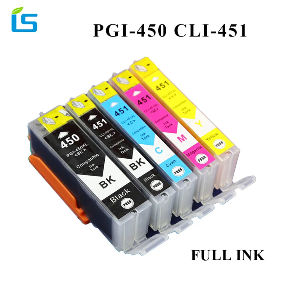 5 шт./компл. PGI450 pgi 450 совместимый картридж PGI-450 CLI-451 для Canon PIXMA IP7240 MG5440 MG6340 MX924 MG7140 |
