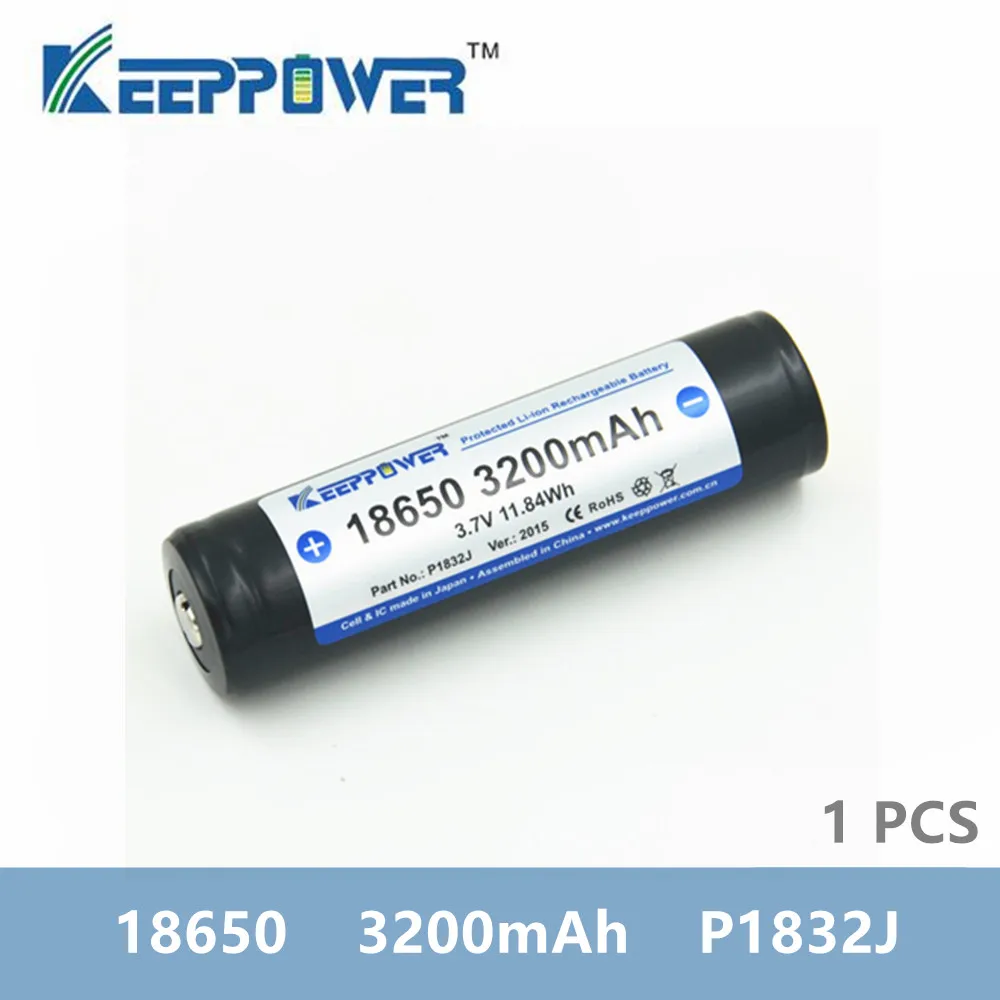 2 шт. KeepPower 3200 мАч 18650 защищенная литий-ионная аккумуляторная батарея 3,7 в P1832J Прямая доставка оригинальный