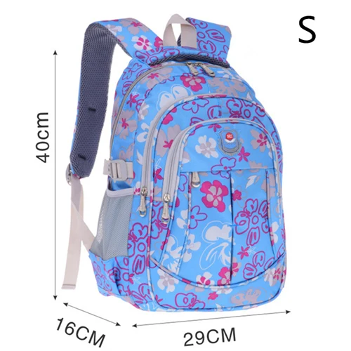 Детские школьные рюкзаки, детский рюкзак для книг, высококачественные школьные сумки, рюкзак для подростков, рюкзак с цветочным принтом для девочек - Цвет: S blue