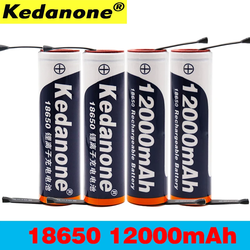 6PCS 18650 Rechargeable Battery 3.7V 12000mAh Capacity Li-ion For Flashlight Torch +diy nickel | Электроника