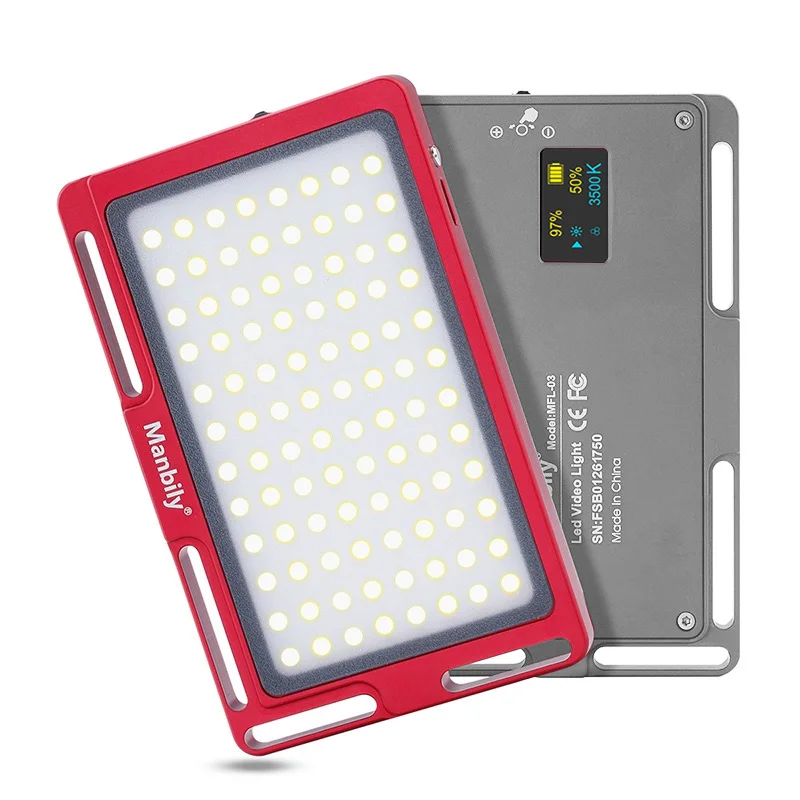 Baratos Manbily MFL 03 3500 5700K Mini LED luz de la cámara de vídeo regulable 96 LED lámpara de iluminación fotográfica para DSLR Canon Nikon Pentax