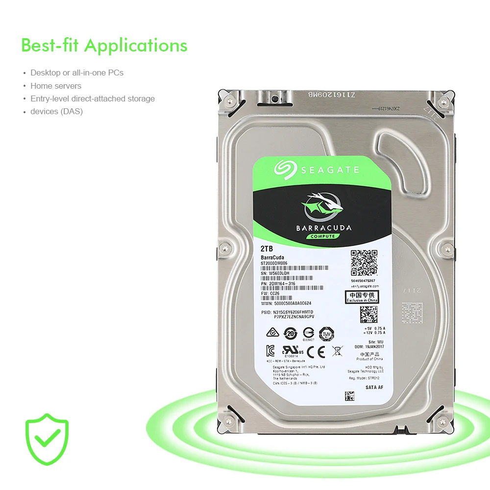 

Seagate 2TB Desktop HDD Internal Hard Disk Drive 7200 RPM SATA 6Gb/s 64MB Cache 3.5 inch ST2000DM005/ST2000DM006 HDD-computer