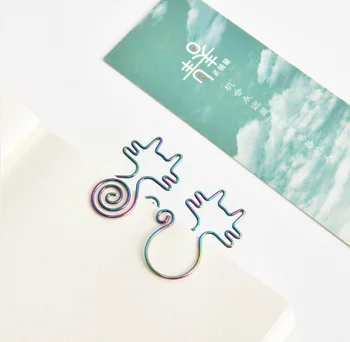 

8 PCS/lot Rainbow Cat Shape Paper Clips Creative Interesting Bookmark Clip Memo Clip Shaped Paper Clips for Office School Hom
