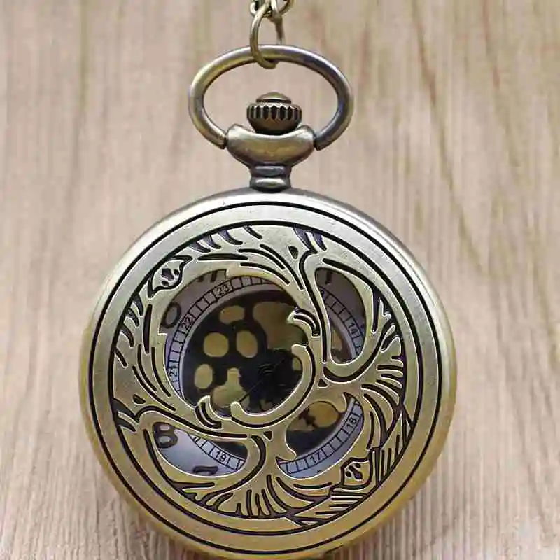 2017 Бронзовый Полые кварцевые карманные часы цепочки и ожерелья Fob часы для мужчин женщин подарок с коробкой #101922 # TD2139