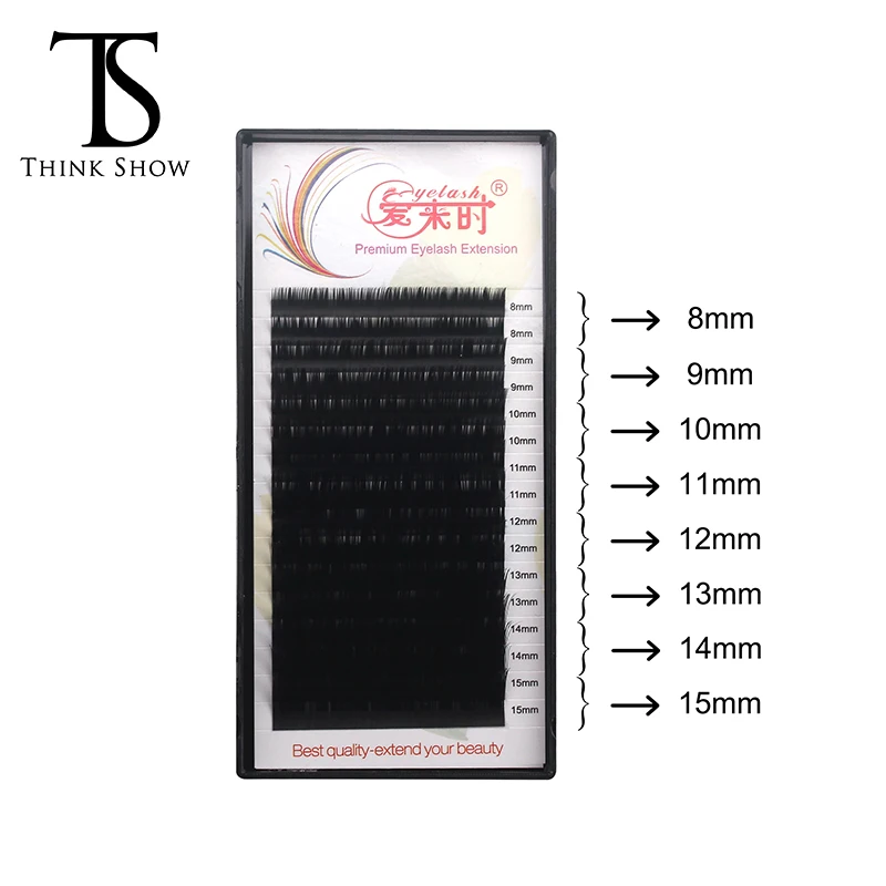 

Thinkshow 16 Lines 8-15mm Mix Eyelash Extension Supplies Individual Lash 3D Russia Volume Silk Lash Extension False Eye Lash