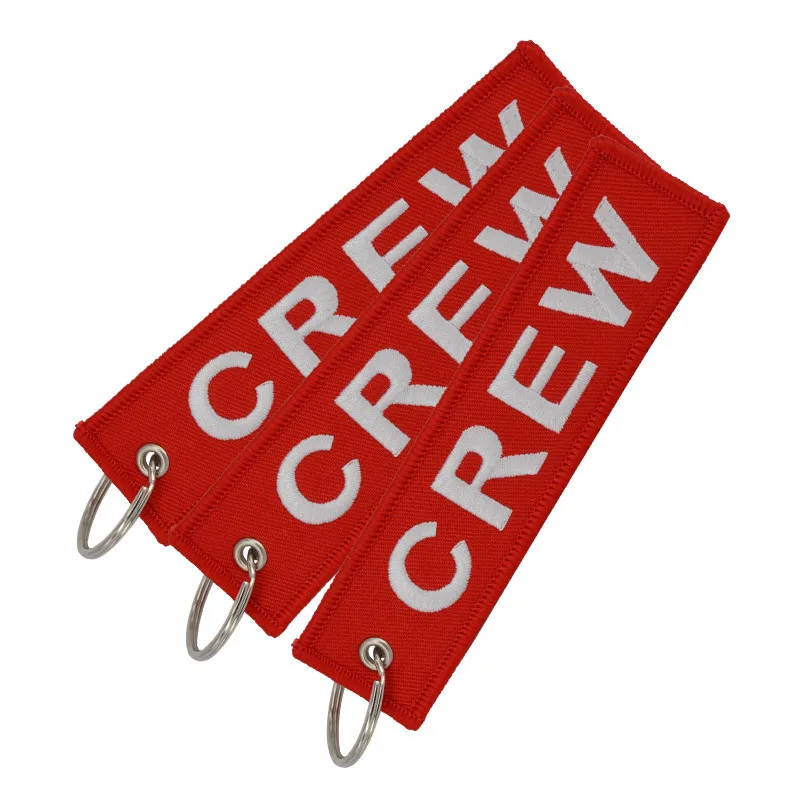 3-PC-LOT-Fashion-New-Crew-Key-Chains-Keychain-llaveros-Sleutelhanger-Safety-Label-Embroidery-Crew-Keychain