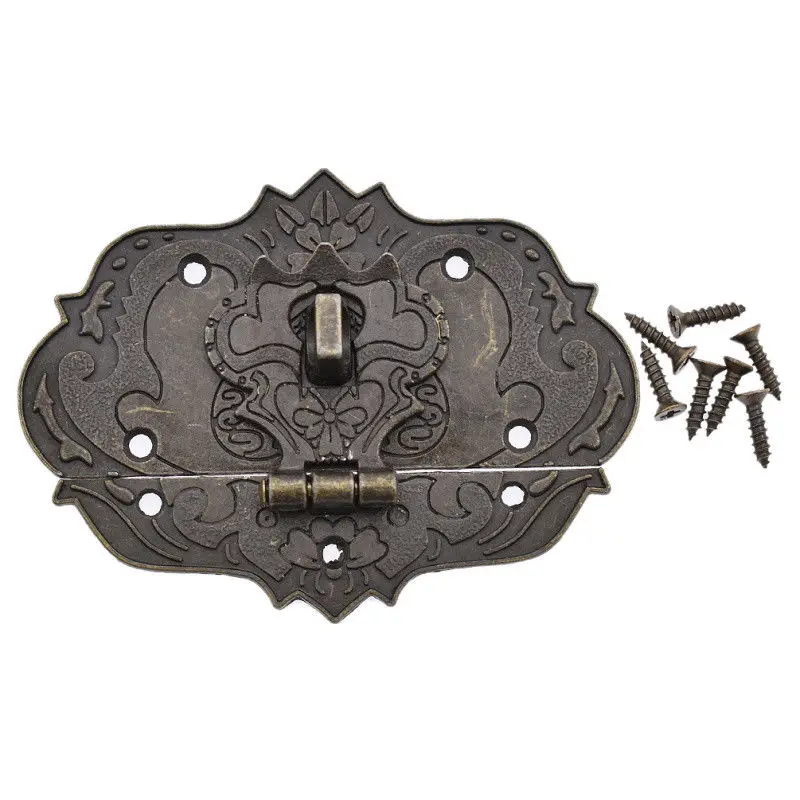 Mayitr 1 Set Retro Jewelry Box Hasp MIni Hasp Latch Lock Bronze Jewelry Chest Wooden Box Box Clasp Lock Hardware Tools