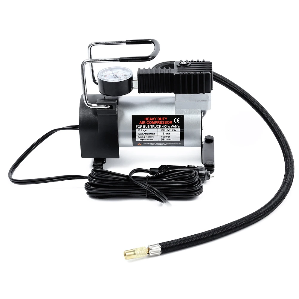 

12V Car Electric Inflator Pump Single-cylinder Air Compressor with Tyre Pressure Monitor Suitable for bicycle, car, motorcycle