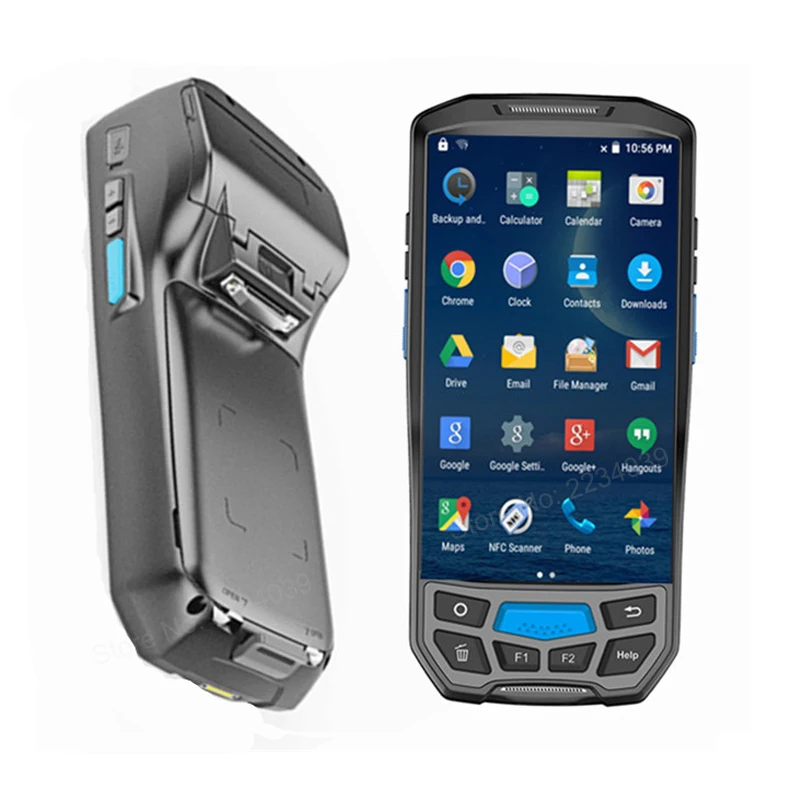 2 في 1 المدمج في 58 مللي متر الحرارية طابعة 4G محطة pos المحمولة اللاسلكية 1D/2D الباركود ماسحة المحمولة قارئ واي فاي /بلوتوث PDA