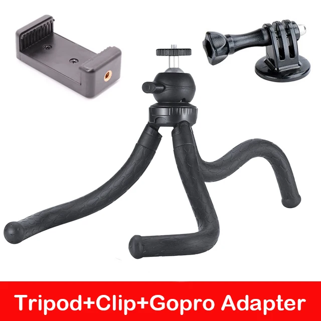 Ulanzi Octopus Гибкий штатив для смартфона, штатив с держателем для телефона для iPhone X XS Max 8 huawei samsung Gopro 7 6 5 - Цвет: Tripod with Adapter