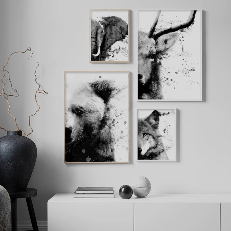 Watercolor-Deer-Wolf-Bear-Elephant-Nordic-Posters-And-Prints-Wall-Art-Canvas-Painting-Decoration-Pictures-For (2)