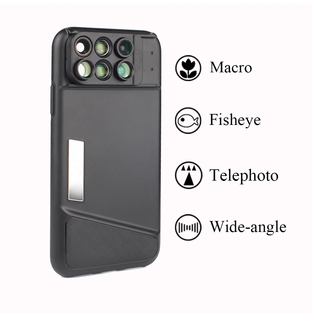 

HD Camera Lens Mobile Phone Case for iPhone X XS XR XS MAX Fisheye Wide Angle Macro Telescope Lens Phone Cover for iPhone XS MAX