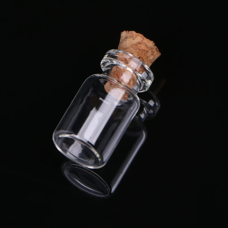 

10pcs 0.5ml 18x10mm Mini Glass Bottle Vial with Cork Stopper Storage Pendant