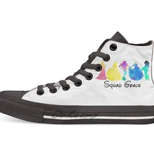 Платье принцессы «Squad goals» вдохновил силуэт Повседневное с высоким берцем холщовая Обувь Кеды легкие ботинки для ходьбы