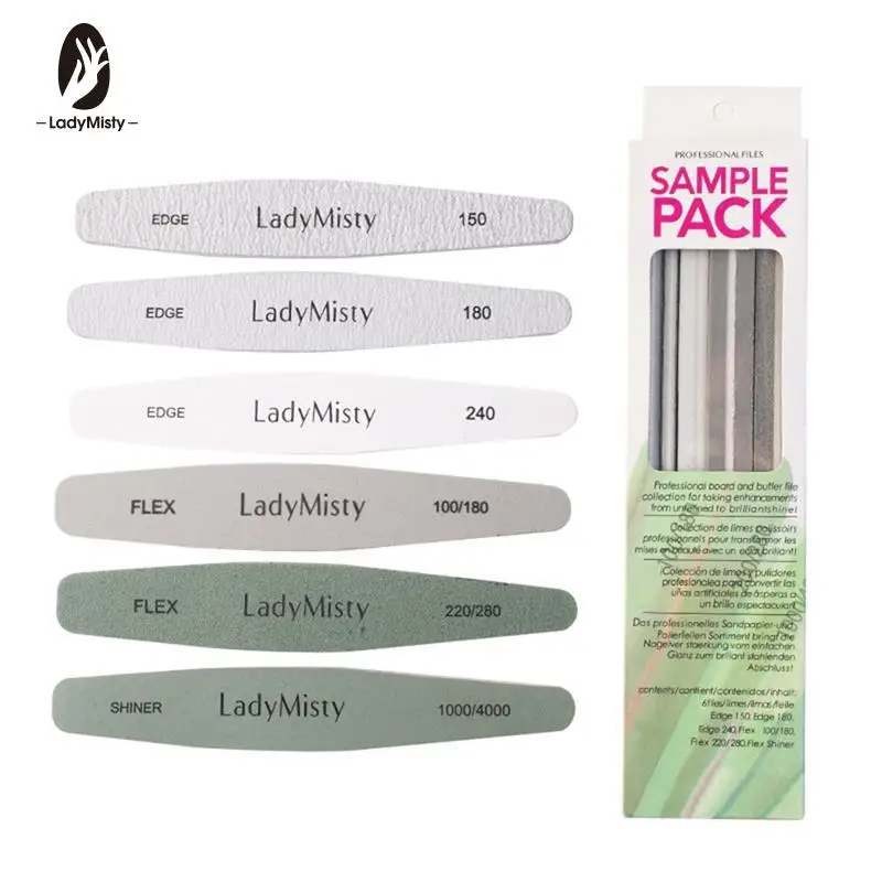 

Ladymisty Nail Files 6pcs/set Nail Art File Nail Buffer Sandpaper Slim kit Set 6 styles Available Manicure Pedicure Nail