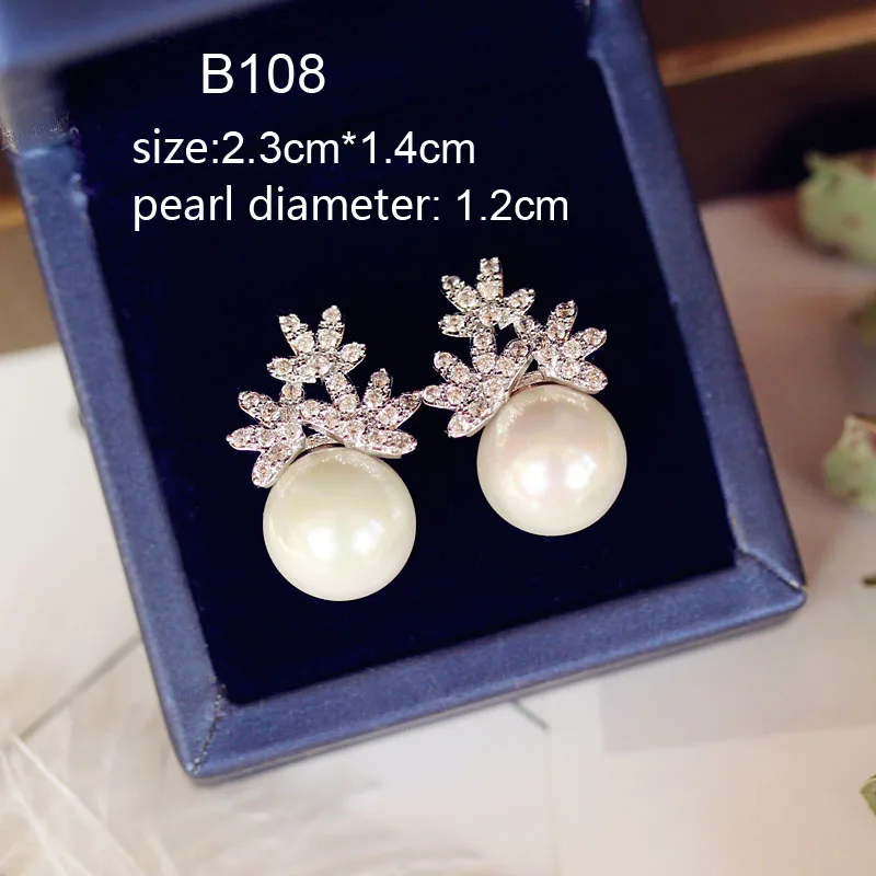 Luxury Vintage Flower Cubic Zirconia stone Simulated Pearl Earrings Long Drop Women bridal Jewelry Chandelier earrings - Image 6